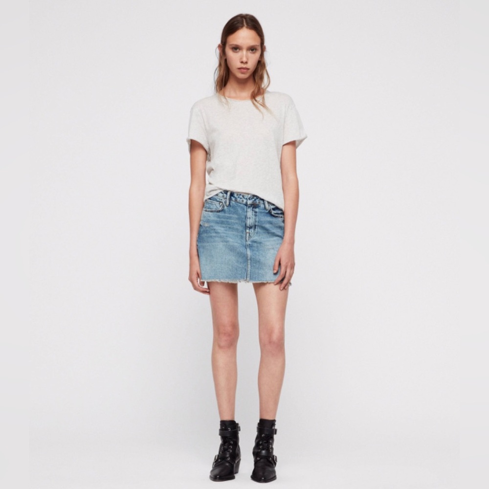 All Saints Grunge Denim Skirt